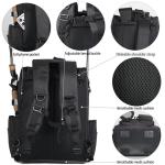 LEOMOO Fishing Tackle Backpack With Rod Holders, 40L Large Backpack for Fishing, Camping, Hiking