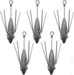 5 Pack Sputnik Sinker Long Tail Surf Fishing Weight Lead 3oz/4oz Saltwater Surf Fishing Catfish Beach Casting Sea Fishing Spider Sinker (4oz)
