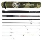Rigged & Ready X5 Travel Fishing Rod. Spin-Fly, Super-Compact, Multi-Functional, Portable Rod. Spin, Bass, Carp, Lure, Float Pole. 4 Tips, 4 Cast Weights, 5 Angling Techniques. Freshwater & Saltwater