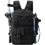 Fishing Backpack Fishing Tackle Storage Bag Fishing Gear and Equipment with Rod Holder Fishing Tackle Shoulder Sling Bag (Black2)