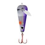Northland Tackle Ice Fishing Thumper Spoon, Stamped Brass Flutter Spoon Ice Fishing Lure for Walleye, Crappie, & More, 10 Colors, Purple Racecar, 3/16 Oz