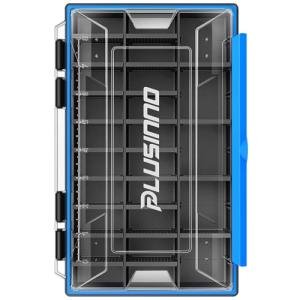 PLUSINNO Tackle Box Organizer, 1/2 Packs Waterproof Tackle Trays, Fishing Tackle Box with Removable Dividers, Fishing Box Tackle Trays and Terminal Tackle Storage