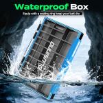 PLUSINNO Tackle Box Organizer, 1/2 Packs Waterproof Tackle Trays, Fishing Tackle Box with Removable Dividers, Fishing Box Tackle Trays and Terminal Tackle Storage