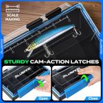 PLUSINNO Tackle Box Organizer, 1/2 Packs Waterproof Tackle Trays, Fishing Tackle Box with Removable Dividers, Fishing Box Tackle Trays and Terminal Tackle Storage