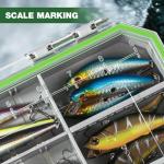 Ghosthor Fishing Tackle Box, Waterproof 3600 and 3700 Tackle Trays, Plastic Tackle Box Organizer with Removable Dividers, Storage Lure Box and Terminal Tackle Storage