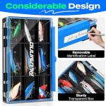 PLUSINNO Tackle Box Organizer, 1/2 Packs Waterproof Tackle Trays, Fishing Tackle Box with Removable Dividers, Fishing Box Tackle Trays and Terminal Tackle Storage