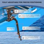 EDSRDPLT Universal Kayak Fish Finder Mount with Transducer Arm Adjustable 9–14” Tool-Free Rail Installation – Fish Finder Bracket for Kayaks, SUPs & Small Boats