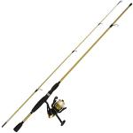 Fishing Rod and Reel Combo - 2pc Strike Series Medium Action 78-Inch Spinning Reel Fishing Pole - Angling Gear for Bass and Trout by Wakeman (Gold), 6.5 feet