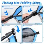 Floating Fishing Net for Steelhead, Salmon, Fly, Kayak, Bass,Trout Fishing, Catfish, Rubber Fish Net for Easy Catch & Release,Fishing Gear with Telescoping Handle Easy Transportation & Storage