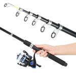 Tripquips Fishing Pole, Telescopic Fishing Rod and Reel Combo, 13+1BB Pre-Loaded Spinning Reel Combo with Fishing Pliers and Lip Gripper, 6.9FT Fishing Rod Combo(XT30 Blue)