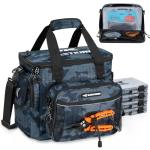 KastKing BaitSpace Fishing Tackle Bag With 4 Tackle Boxes & Removable Bait Binder, Water-Resistant Tackle Storage, Durable Fishing Gear, Adjustable Shoulder Strap