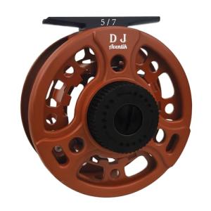 Aventik DJ Fly Reel 3/5 5/7 7/9 Super Large Arbor Fly Fishing Reel Fresh Water and Salt Water Aluminum Fly Reel Three Colors to Choose (Orange 5/7)