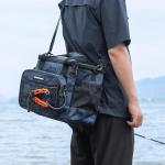 KastKing BaitSpace Fishing Tackle Bag With 4 Tackle Boxes & Removable Bait Binder, Water-Resistant Tackle Storage, Durable Fishing Gear, Adjustable Shoulder Strap