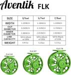 Aventik FLK Fly Fishing Reel Aluminum Trout 3/5, 5/7, 7/9wt Large Arbor Freshwater Fly Reel with Line (Green 5/7 with Line)