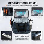 KastKing BaitSpace Fishing Tackle Bag With 4 Tackle Boxes & Removable Bait Binder, Water-Resistant Tackle Storage, Durable Fishing Gear, Adjustable Shoulder Strap