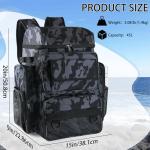 Fishing Tackle Backpack With Rod Holders, 45L Large Tackle Bag & Fishing Tackle Backpack for Fishing, Camping, Hiking,Camouflage