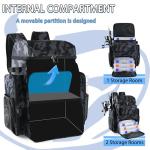 Fishing Tackle Backpack With Rod Holders, 45L Large Tackle Bag & Fishing Tackle Backpack for Fishing, Camping, Hiking,Camouflage
