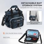 KastKing BaitSpace Fishing Tackle Bag With 4 Tackle Boxes & Removable Bait Binder, Water-Resistant Tackle Storage, Durable Fishing Gear, Adjustable Shoulder Strap