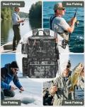 MATEIN Fishing Backpack with 4 Tackle Boxes & Rod Holder, Tackle Backpack with Safety Compass & Insulated Compartment, Water Resistant Fishing Tray Bag Storage Gear and Equipment, Gifts for Fishermen