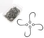 Inline Single Hook for Fishing Lure: 50pcs/Box Large Eye Fishing Hooks for Fishing Spoon Topwater Popper Treble Hook Replacement Size 8