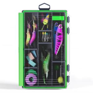 Lsnisni Fishing Waterproof Tackle Box, 3600 Tackle Tray Storage, Hyperseal and Transparent, Terminal Tackle Organizer Box with Removable Dividers, Plastic Lure Box - Green