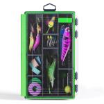 Lsnisni Fishing Waterproof Tackle Box, 3600 Tackle Tray Storage, Hyperseal and Transparent, Terminal Tackle Organizer Box with Removable Dividers, Plastic Lure Box - Green