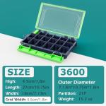 Lsnisni Fishing Waterproof Tackle Box, 3600 Tackle Tray Storage, Hyperseal and Transparent, Terminal Tackle Organizer Box with Removable Dividers, Plastic Lure Box - Green