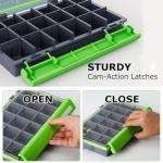 Lsnisni Fishing Waterproof Tackle Box, 3600 Tackle Tray Storage, Hyperseal and Transparent, Terminal Tackle Organizer Box with Removable Dividers, Plastic Lure Box - Green