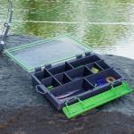 Lsnisni Fishing Waterproof Tackle Box, 3600 Tackle Tray Storage, Hyperseal and Transparent, Terminal Tackle Organizer Box with Removable Dividers, Plastic Lure Box - Green