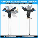 PLUSINNO 1/2/4 Pack Fishing Rod Holder for Ground, Upgraded Rod Holders for Bank Fishing, 360 Degree Adjustable Fishing Rod Holder Equipment, Fishing Gear Gifts for Men.