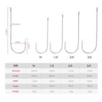Luroad Aberdeen Sea Fishing Hooks, Large Barbed Aberdeen Hooks, Long Shank and Wide Gape Size 1#, 1/0, 2/0, 3/0, Light Fishing Hooks High Carbon Steel (1/0)