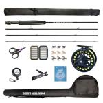 MASTER LOGIC Stealth Fly Fishing Rod Combo Starter Kit, 30T Carbon Fiber Graphite Fly Rods with Die-cast Aluminum Reel and Fly Fishing Accessories(7FT 3/4WT 4PCS)