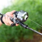 Sougayilang Spincast Fishing Reel, Easy to Use Push Button Casting Design，High Speed 3.9 :1，All-Metal Gears, Changeable Right/Left-Hand Retrieve, Includes Monofilament Line