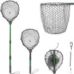 Rubber Fishing Net with Handle - Telescoping Fish Nets for Fishing, Aluminum Alloy Landing Net, Telescoping Handle and Rubber Net, Maximum Load 20 Pounds, M Hoop Size: 17.3″ x 13″