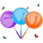 Kids Telescopic Butterfly Fishing Nets Perfect Outdoor Tools Colorful for Catching Insects Bugs Fish Ladybird Caterpillar Nets Extendable 34" Inch and Anti Slip Grip