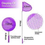 Kids Telescopic Butterfly Fishing Nets Perfect Outdoor Tools Colorful for Catching Insects Bugs Fish Ladybird Caterpillar Nets Extendable 34" Inch and Anti Slip Grip