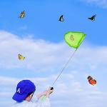 Kids Telescopic Butterfly Fishing Nets Perfect Outdoor Tools Colorful for Catching Insects Bugs Fish Ladybird Caterpillar Nets Extendable 34" Inch and Anti Slip Grip