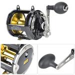 VBESTLIFE TR12000 All Metal Trolling Fishing Reel, High-Strength Bearings, Strong Body, Farther Throwing Distance, Carbon Fiber Brake Washer, Black, Ambidextrous, 55 Pounds Drag