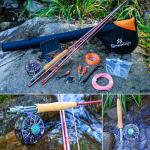 Sougayilang Fly Fishing Rod Reel Combo,Ultra Light Potable Fly Rod with Powerful Reel and Accessories Good Starter Kit 5/6