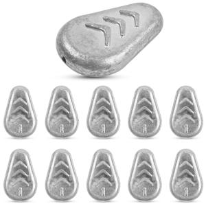 No Roll Sinker Fishing Weights,Flat Inline Sinkers Weights No Snag Slip Sinkers Saltwater Surf Fishing Weights Gear Tackle for Catfish Rig