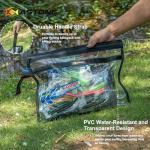 KASTONG 2 Layer Water-resistant Fishing Bait PVC Clear Storage Bag BaitShield Tackle Bag Storage for Bait Tackle Lures Soft Plastics and Fishing Gear Large Capacity 2 Size (1Pc Medium+1Pc Large)