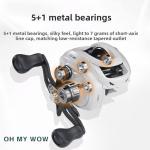 Fishing Reel CC Baitcast Baitcasting Reels Right Hand Baitcast Reel 7.1:1 Gear Ratio 18LB Max Drag Aluminum Magnesium Gear 0.35lb Weight for Saltwater and Freshwater Bass