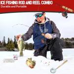 QualyQualy IFishing Rod and Reel Combo, Fishing Combo Complete Set Ice Fishing Kit with Ice Fishing Rod Holder Ice Fishing Jig Line, Left Hand