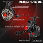 QualyQualy IFishing Rod and Reel Combo, Fishing Combo Complete Set Ice Fishing Kit with Ice Fishing Rod Holder Ice Fishing Jig Line, Left Hand