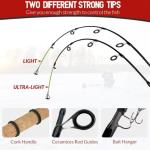 QualyQualy IFishing Rod and Reel Combo, Fishing Combo Complete Set Ice Fishing Kit with Ice Fishing Rod Holder Ice Fishing Jig Line, Left Hand