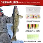 QualyQualy IFishing Rod and Reel Combo, Fishing Combo Complete Set Ice Fishing Kit with Ice Fishing Rod Holder Ice Fishing Jig Line, Left Hand