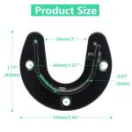 Suiwotin 2 Packs Stainless Steel Closet Rod End Supports 1 Inch Wardrobe Bracket Heavy Duty Closet Pole Sockets Flange Rod Holder, U-Shaped with Screws, Black