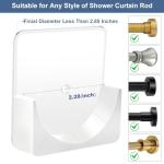 YNL 2 Pack Adhesive Shower Rod Holders, Transparent Rod Retainer | Never Fall Down Shower Tension Rod Holders for Wall(Rod Not Included)