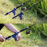 E-jades Fishing Rod Holders for Bank Fishing, Fishing Pole Holders for Ground 360 Adjustable, Bank Rod Rack Stand, Fish Pole Holder for Beach, Gifts for Men Birthday-2 Pack
