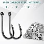ELLYCIO 500PCS Small Fishing Hooks, High Carbon Steel 10 Sizes for Freshwater Saltwater